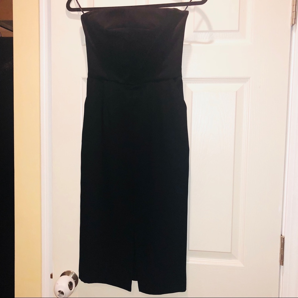 Black Topshop front split Midi Dress